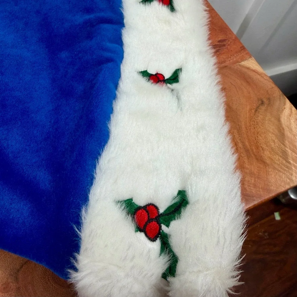 Indianapolis Colts Christmas Santa‎ Hat Blue White Horseshoe Logo Holly